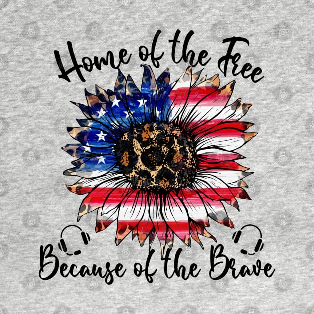 Home of the Free Because of the Brave 911 Dispatcher Gift for 4th of July by Shirts by Jamie